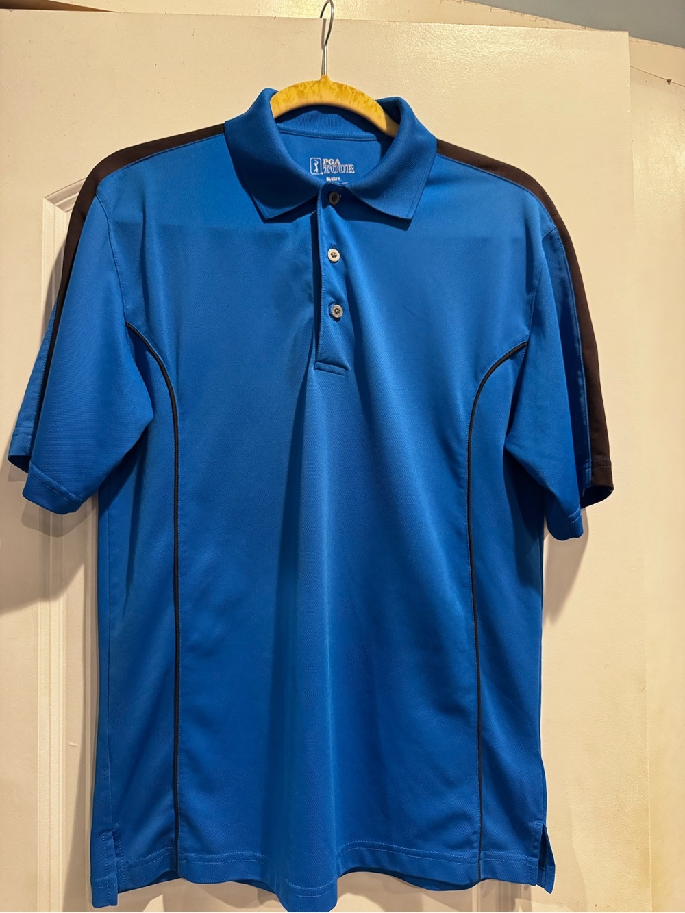 PGA TOUR Royal Blue Polo with Black Shoulder Accents